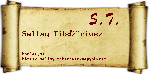 Sallay Tibériusz névjegykártya